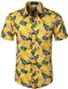 Hawaiian Beach Shirt Floral Fruit Print Shirts Tops Casual Short Sleeve Summer Holiday Vacation Fashion Plus size