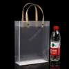 Half Clear Frosted PVC handbags Gift bag Makeup Cosmetics Universal Packaging Plastic Clear bags Round/Flat Rope 10 Sizes for choose DAJ219