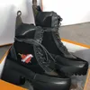 Venda Martin Boot Ankle Boots designer mulheres senhoras Sylvie Series Faixa de couro decorada com fita de couro bordado