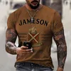 MEN039S T -Shirts Sommerstraße Jameson Irish T -Shirt Mode Kurzarm Tees Männlich 3D gedruckt übergroße Tops Grafikpullover T9161079