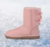 Kvinnor Stövlar Snow Boots Ankel Bowtie Kort Mini Australia Classic Knä Lång Vinter Designer Bailey Bow Svart Grå Kastanj Red Hot Wgg