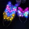 Gekleurde Led Licht Lichtgevende Hoofdband Meisjes Pluche Konijn Bubby Oor Haarbanden Cartoon Haarbanden Nachtlampje Lampen Haar Krans Hoop Fairy Princess Night Props GG2YJHU