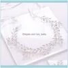 Headbands Jewelry Wedding Crystal Pearl Headband Tiara Flower Headpiece Vine Women Jewelry Bridal Hair Aessories Drop Delivery 2021 Qepvs