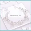 Hoofdbanden Sieraden Wedding Crystal Pearl Hoofdband Tiara Bloemhoofdtool Vine Dames Sieraden Bruidaal Haar Aessories Drop levering 2021 QEPVS