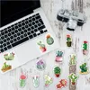 100 Pack No Repeats Green Cactus Plant Deco Stickers Färgutskrift Vattentät Adhesive Cartoon Sticker för bagage Case Notebook Cup Flaskor