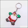 Key Rings Jewelry Version Of The Cartoon Cute Santa Claus Keychain Men And Women Christmas Gift Pendant Couple Ring Ornaments Drop Delivery