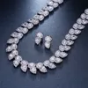 Emmaya casamento conjuntos de jóias de nupcial conjunto para mulheres lágrimas Branco Vermelho Zircon Jóias conjunto de cor de prata H1022