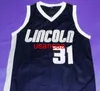 Пользовательский ретро #31 Sebastian Telfair College Basketball Jersey Men's All сшитый синий белый любой размер XS-3XL 4xl 5xl Имя или номер