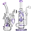 Deux Styles Violet Narguilé Fab Oeuf Shisha Verre Bongs D'eau Recyler Dab Rigs Heady Waterpipes Bubbler Fumer Bong 14,4 mm