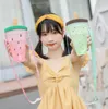 Watermelon Bottles Children's Plastic Water Cup Convenient Strap Outdoor Juice cups Drinkware 4 colors SN3307