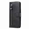 Business Zipper Skórzany Portfel Case Dla iPhone 13 2021 12 Mini 11 Pro XR XS Max X 8 7 6 Plus Moneta Identyfikator Gotówka Gotowy Uchwyt Magnetyczny Flip