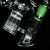 Vert Double circulation verre bang narguilé Pipe à eau marteau 6 bras percolateur barboteur Dab Rigs joint 18.8mm avec bol banger peut mettre le logo