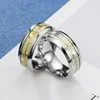 Taglia 6-13 Anello coppia luminoso Nero Fashion Man Acciaio inossidabile minimalista che brilla nei gioielli scuri