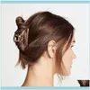 AessoriesツールProductsWomen Girls幾何学的な髪の爪クランプ金属製のカニのクリップソリッドカラーのヘアピン大型aessories1ドロップデリバリー202