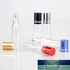 Großhandel 10 ml Reise transparente Glasrolle auf Parfümflasche für ätherische Öle leere Kosmetikbehälter mit Stahlperlen