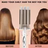 3 Barrel Curling Wand 25mm Waver Iron z wyświetlaczem Temp LCD Kobiety Salon Tool Tourmaline Trójwidowe Włosy Crimper