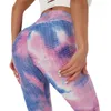 Wholesale Women Yoga Outfits High Waist Sports Fitness Leggings Tights Scrunch Butt Tie-Dye Yoga Pants ST1105