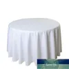 10pcs polyester el banquet tablecloth أبيض مستديرة المائدة قطعة قماش الزفاف غطاء تراكب tapetes nappe tafelkle mariage1241y