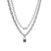 Colliers pendentif lettre T iff serrure tête perle épaisse s925 chaîne en argent double clavicule tour de cou en gros chaînes de bijoux de créateurs bijoux de luxe cjewelers