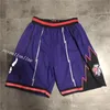 Basquete do time dos homens Basta apenas Don Toronto Fã Roxo Cor Esporte Calções Costas Calças Hip Pop Calças Com Bolso Zipper Sweatpants