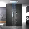 Boenn Rain Shower Systems Torneira de banheiro com cabeça de LED Válvula termostática Torneira misturadora de banho Conjunto de teto embutido Conjuntos cromados