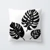 Coussin décoratif oreiller nordique décoration maison tropicale housse de coussin noir blanc plante feuilles décor jeter Sofa295I