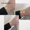 Wild&free Boho Style Hollow Out Star Heart Open Bangles for Women Gold Stainless Steel Sun Cuff Bangle Fashion Jewelry Wholesale Q0719