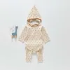 Ayı Lideri Moda Kore Tarzı Bebek Erkek Kız Giysileri Setleri Borns Casual Nokta Giysileri Yürüyor Şapka ile Sevimli Bodysuit 210708