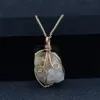 Irregular Natural stone necklace Stainless steel chain Crystal Wire amethyst Quartz Agate Gemstone pendant women necklaces fashion jewelry will and sandy gift
