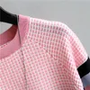 Shintimes Plaid Tシャツの女性ストライプTシャツニットコットン韓国語T-女性服Tee Femme Camisetas Mujer 210623