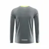 Vermelho manga longa correndo camisa homens fitness ginásio sportswear se encaixar rápido compressão seca treino esporte top