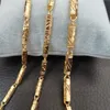18K Złoto Wypełnione Męskie Łańcuch Długi Klasyczny Naszyjnik Biżuteria 4-6mm szerokość pasma 50 cm 60cm 70 cm Długość
