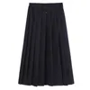 Skirts Woman 2021 Korean Black Skirt High Waist Kawaii Lolita Japanese Style 90s Young School Girls Pleated Midi