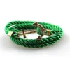 Multilayer flätad läder sladd Charm Armband Mode Vintage Anchor Weave Twine Rope Wraps Armband Smycken Partihandel