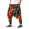 Mäns StreetWear Baggy Hippie Harem byxor Afrikansk mönstertryck Drop Crotch Jogger Casual Hip Hop Boho Yoga Joggers Sweatpants X0723