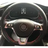 DIY Black Artificial Leather Car Steering Wheel Cover For VW Golf 7 Mk7 Polo Jetta Passat B8