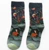 Nya Kvinnor Lång Sock Gaiters Cartoon Print Creative Fashion Personifierad Novelty Men Kvinnor Strumpor Vinter Varm Bekväm Bomull Strumpor