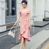 Summer Dress Women Elegant Irregular Backless Sexy Female Party Solid Spaghetti Strap es Woman Robe Femme 9333 210512