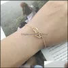 Bangle Bracelets Jewelry Hollow Pet Paw Footprint Gold Plated Metal Bracelet Drop Delivery 2021 Tpun0