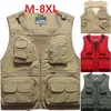 Gilets de pêche séchage rapide respirant multi poches maille gilet sans manches déchargement Pographie randonnée poisson M-8XL 210925