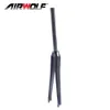 Airwolf 700C Carbon Fiber Road Bike Front Fork V Brake Track Bicycle Forks 100*9mm 28.6mm Rigid Straight Tube Bikes Parts 1 year warranty