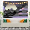 Tapestries Ivory Moom And Clounds Landscape Tapestry Vintage Exotic Summer Plant Nature Frame For Bedroom Pography Wall Decor