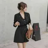 Spring Fashion Ladies Playsuits Long Sleeve Jumpsuit Casual Hidden Button Solid Color For Women Shorts 210520