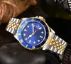 Ny modell topp lyx Montre De Luxe VJ kvartsklocka Herr Stor förstoringsglas 41mm Rostfritt stål President Herrklockor Herrarmbandsur 0311