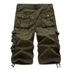 Pantaloncini cargo da uomo di qualità estiva Pantaloncini larghi multitasche da allenamento casual Pantaloncini militari in cotone tattico Pantaloni corti verde militare 210322