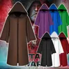 Death Cos Cape Cape Médiévale Européenne Adulte Enfant Jedi Chevalier Cape Gravekeeper Casquette Solide Moine Acolyte Robe Y0903