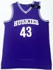 Nikivip Ship från oss #The 6th Man Movie 43 Kenny Tyler Basketball Jersey Men Huskies College Marlon Wayans Jerseys University Purple Size S-3XL