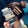 2Pcs/Set Rectangular Korea Hair Clips Fashion Woman Rhinestone Shiny Luxury Hairpins BB Clip Styling Tools Barrettes