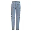 Jeans vintage con fiori ricamati in denim Mom jeans Boyfriend Jeans a vita alta per donna taglie forti 210521