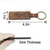 2021 Popular Promotion Souvenir Gift Portable Straps PU Leather Keychain Wooden Blank Custom Logo Laser Engraving Keychains